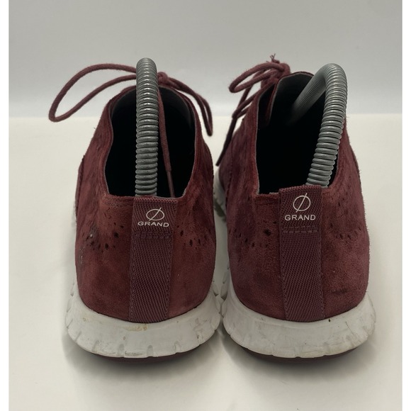 Cole Haan Women's Zerogrand Wingtip Suede Oxford Shoes Maroon Size 8.5 B - Picture 4 of 8